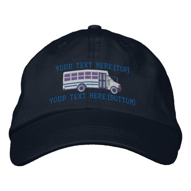 Personalised Driver Mini Bus Shuttle Embroidery Embroidered Hat (Front)