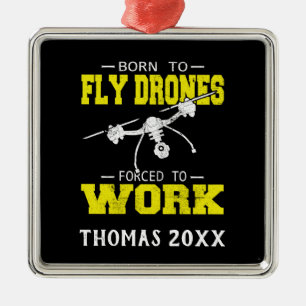 Personalised Drone Pilot Multirotor Quadcopter Metal Ornament