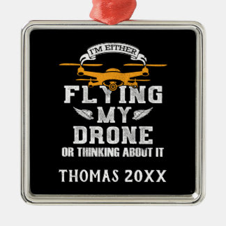 Personalised Drone Pilot Multirotor Quadcopter Metal Ornament