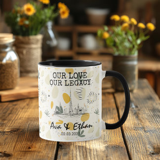 Personalised Dubai Memory - Line Art Landmark  Mug