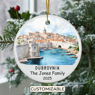 Personalised Dubrovnik Ornament, Croatia Ceramic Ornament
