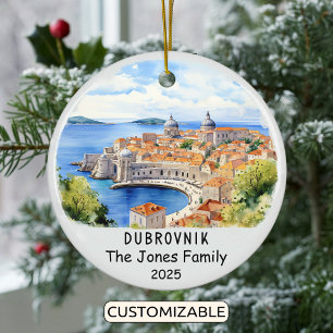 Personalised Dubrovnik Ornament, Croatia Ceramic Ornament