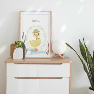 Personalised Duck Duckling with Bow Tie Poster
