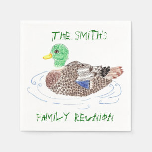 Personalised duck paper napkins