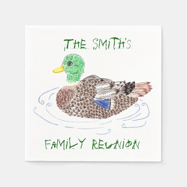 Personalised duck paper napkins (Front)