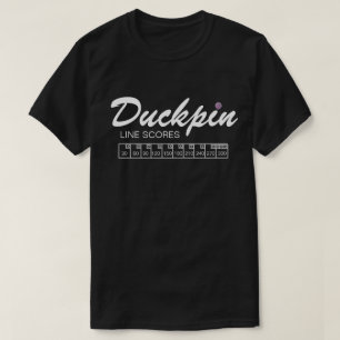 Personalised Duckpin Line Scores Black T-Shirt
