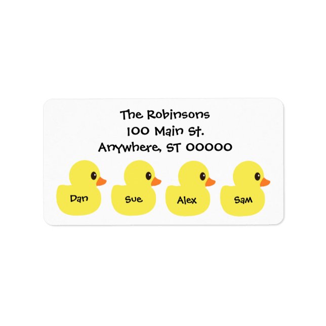 Personalised "Ducks" Address Labels (Front)