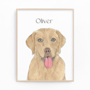 Personalised Dudley Labrador Art Photo Print