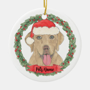 Personalised Dudley Labrador Christmas Ceramic Ornament