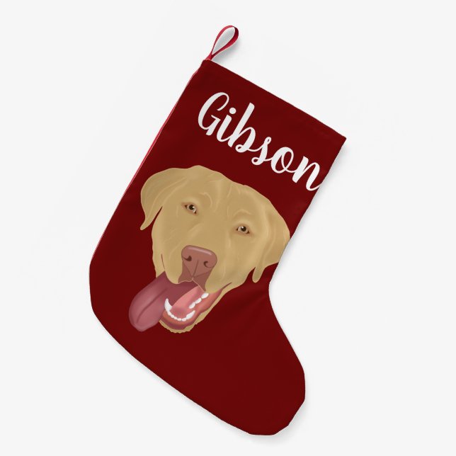 Personalised Dudley Labrador  Small Christmas Stocking (Front (Hanging))