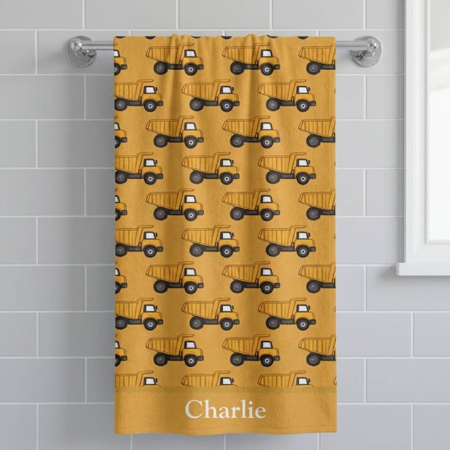 Personalised Dump Truck Kids Bath Towel (Creator Uploaded)