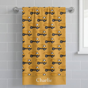 Personalised Dump Truck Kids Beach Towel
