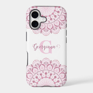 Personalised Dusky Rose Confetti Lace Dot Mandala