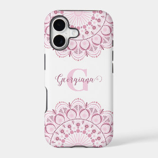 Personalised Dusky Rose Confetti Lace Dot Mandala