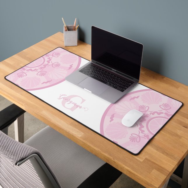 Personalised Dusky Rose Grand Millennial Mandala Desk Mat (Office 2)