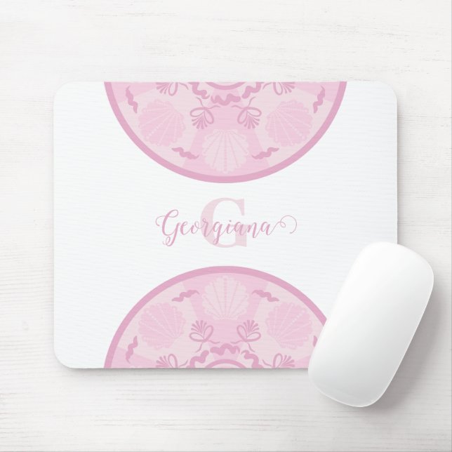 Personalised Dusky Rose Grand Millennial Mandala Mouse Pad (With Mouse)