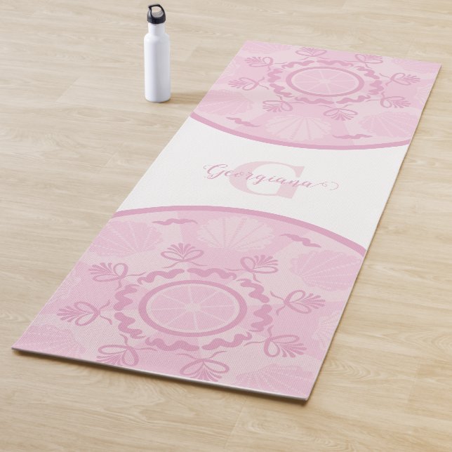 Personalised Dusky Rose Grand Millennial Mandala Yoga Mat (In Situ)