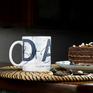 Personalised Dusty Blue Best Dad Quote Fathers Day Coffee Mug