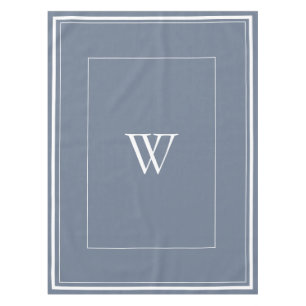 Personalised dusty blue initial  tablecloth