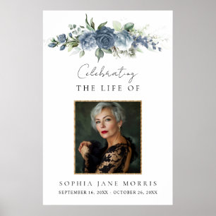 Personalised Dusty Blue Memorial Welcome Poster