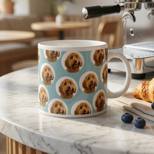 Personalised Dusty Blue Pet Face  Espresso Cup