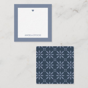 Personalised Dusty Blue Retro Flower Card