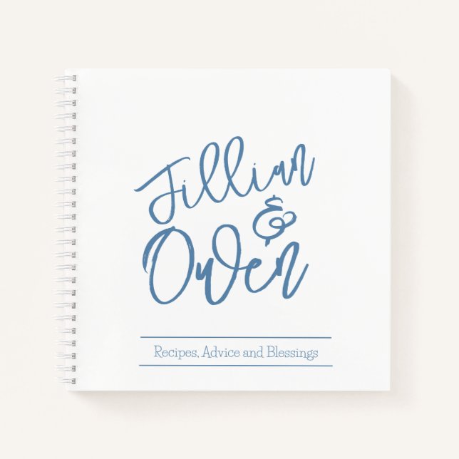 Personalised Dusty Blue Spiral Notebook (Front)