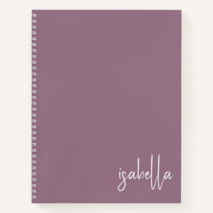 Personalised Dusty Lilac Spiral Notebook