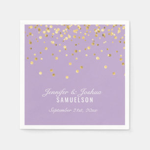Personalised DUSTY MAUVE Gold Confetti Wedding Napkin