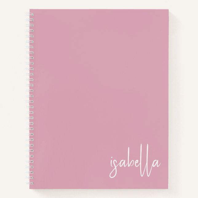 Personalised Dusty Pink Spiral Notebook (Front)