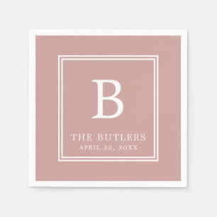 Personalised Dusty Rose/Blush Wedding Paper Napkin