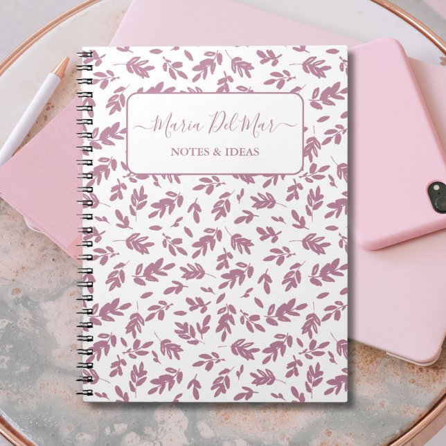 Personalised Dusty Rose Botanical Notebook (Creator Uploaded)