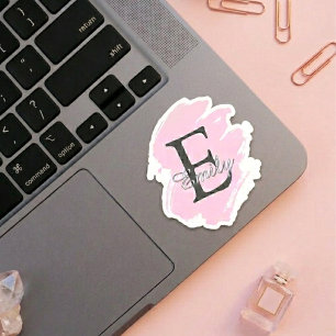 Personalised Dusty Rose Monogrammed Stickers
