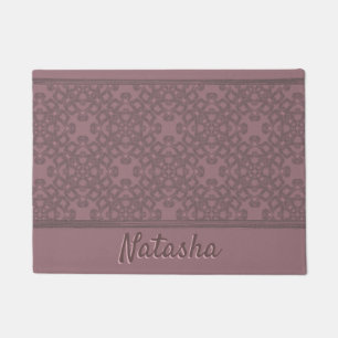 Personalised Dusty Rose Pattern Doormat