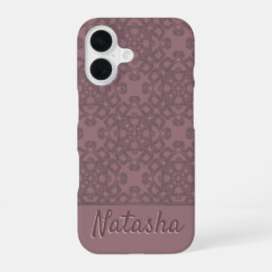Personalised Dusty Rose Pattern iPhone 16 Case