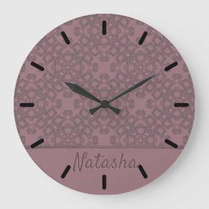 Personalised Dusty Rose Pattern Large Clock