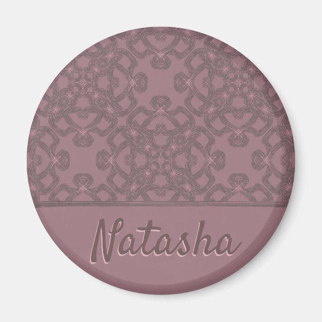 Personalised Dusty Rose Pattern Magnet (Front)