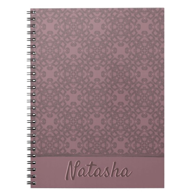 Personalised Dusty Rose Pattern Notebook (Front)