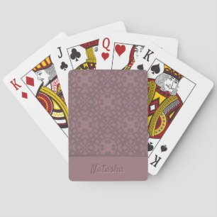 Personalised Dusty Rose Pattern Playing Cards