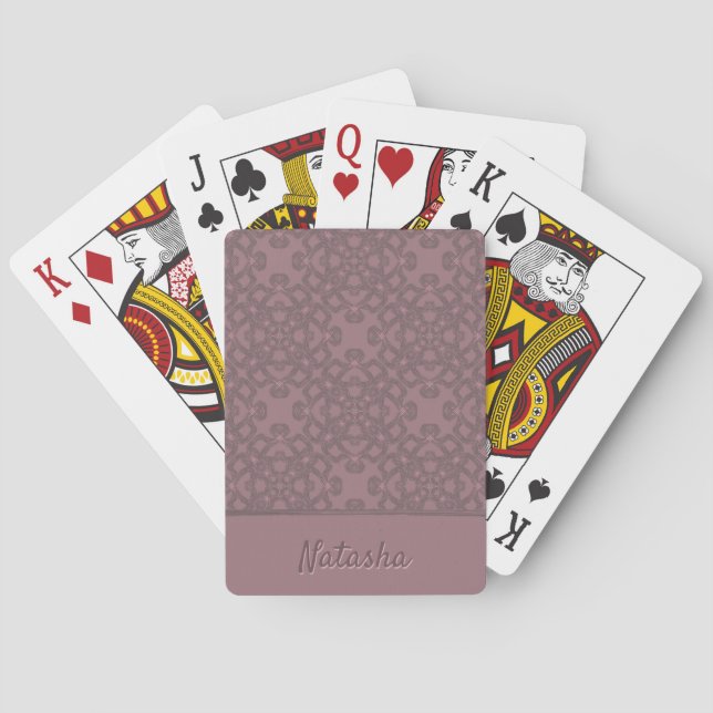 Personalised Dusty Rose Pattern Playing Cards (Back)
