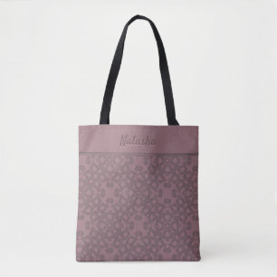 Personalised Dusty Rose Pattern Tote Bag