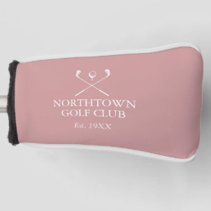 Personalised Dusty Rose Pink Golf Club Name Head Cover