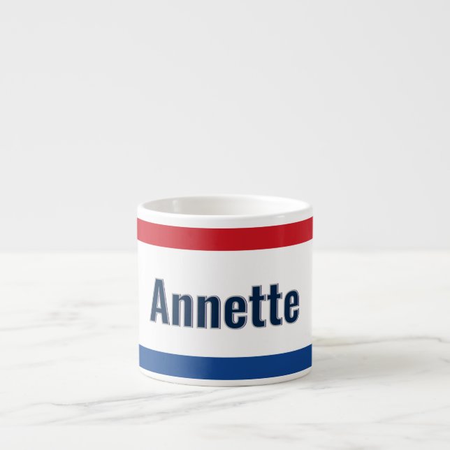 Personalised Dutch Flag Espresso Cup (Front)