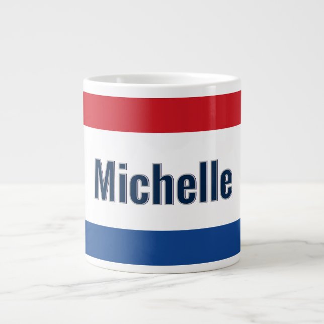 Personalised Dutch Flag Large Coffee Mug (Front)