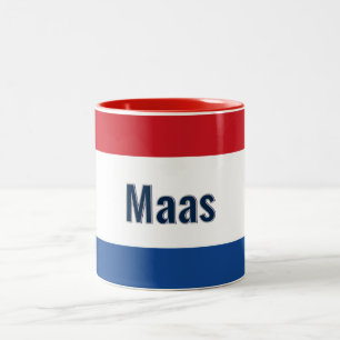 Personalised Dutch Flag Two-Tone Coffee Mug