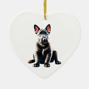 Personalised Dutch Shepherd Puppy Ceramic Ornament