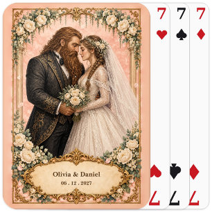 Personalised Dwarf Bride and Groom Wedding Favour Playing Cards