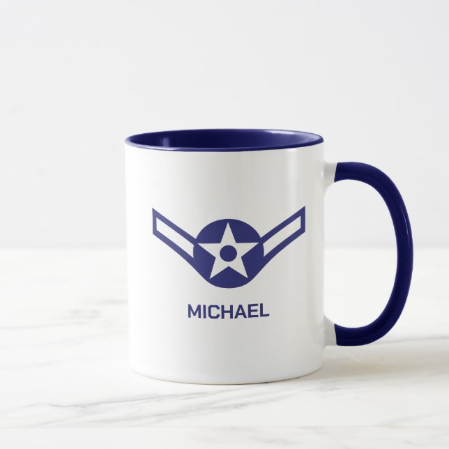 Personalised E-2 Airman Rank Air Force  Mug (Right)