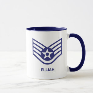 Personalised E-5 Staff Sergeant Rank Air Force  Mug