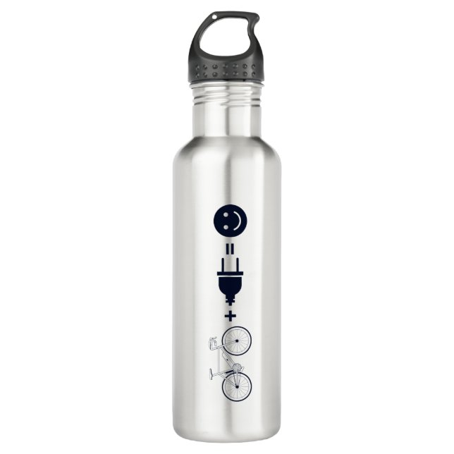 Personalised E Bike Makes Me Happy Cyclist 710 Ml Water Bottle (Front)